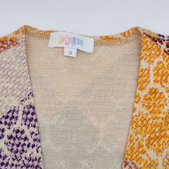 LuLaRoe Womens Multicolor Sarah Houndstooth Cardigan Small NWT Rust Yellow Small - Picture 3 of 8